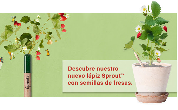 Personaliza lápiz Sprout™ con semillas de fresa